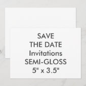 SEMI-GLOSS 110 lb 7 x 5-inch bruiloft Save The Date (Voorkant / Achterkant)