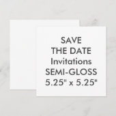 SEMI-GLOSS 110lb Invitations de mariage Carré de 5 (Devant / Derrière)