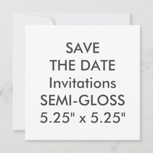 SEMI-GLOSS 110lb Invitations de mariage Carré de 5 (Devant)