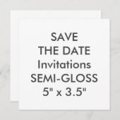 SEMI-GLOSS 110lb Invitations de mariage Carré de 5 (Devant / Derrière)