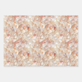 Semi-Glossy Peach Moeder van Pearl Mosaic Inpakpapier Vel