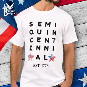 Semi-kwintaal 1776 2026 Amerika 250ste jaar T-shirt