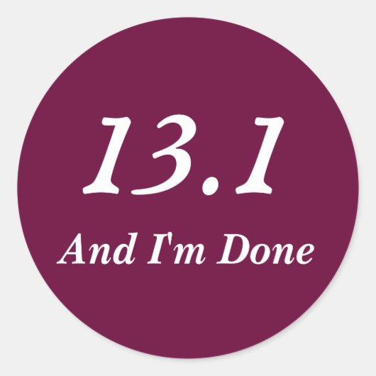 Semi-Marathon Coureurs 13.1 Sticker (Bourgogne) (Devant)