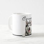 Semi-Realistic Siberian Husky Full Wrap 11oz Mug | (Devant gauche)