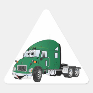 Semi Truck Cabine Groen Driehoek Sticker