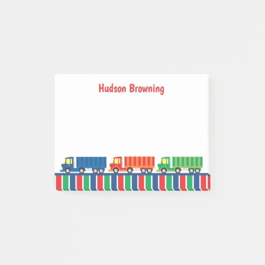 Semi Truck Convoy Personalized Post-it Notitieblok Post-it® Notes (Voorkant)