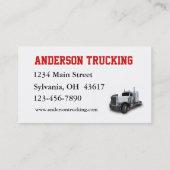 Semi Truck Delivery Visitekaartje (Achterkant)