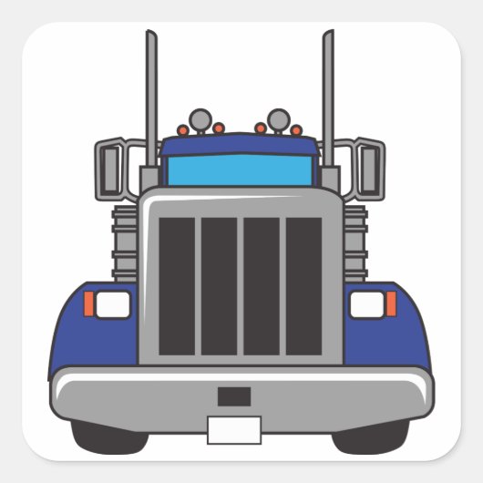 Semi Truck Front Vierkante Sticker (Voorkant)