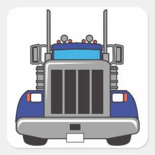 Semi Truck Front Vierkante Sticker