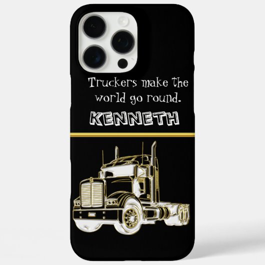 Semi-Truck Golden Digitale Illustratie Case-Mate iPhone Case (Achterkant)