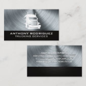 Semi Truck Logo | Metaalborstel Visitekaartje (Voorkant / Achterkant)