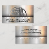 Semi Truck Logo | Metaalborstel Visitekaartje (Voorkant / Achterkant)