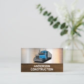 Semi Truck Logo | Metaalhout Visitekaartje (Staand voorkant)