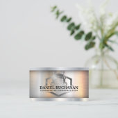 Semi Truck Logo | Metallic Industrial Visitekaartje (Staand voorkant)