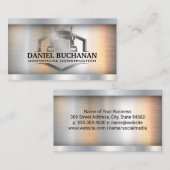 Semi Truck Logo | Metallic Industrial Visitekaartje (Voorkant / Achterkant)