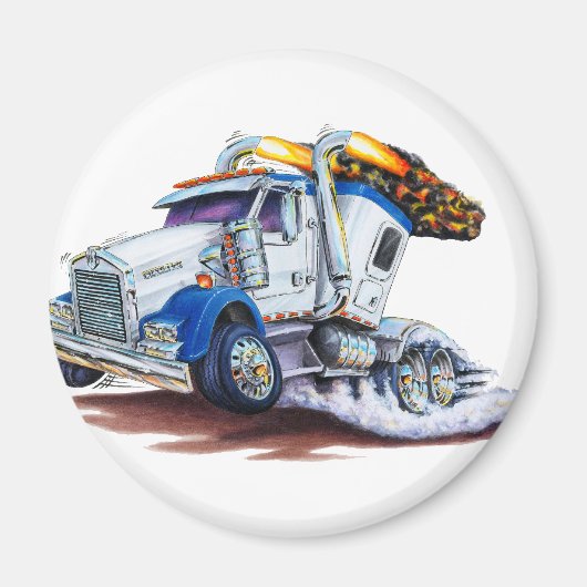 Semi Truck met slaapcabine Magneet (Voorkant)