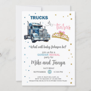 Semi Trucks of Tiaras onthullen genderuitnodiging. Kaart
