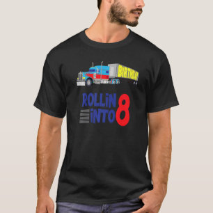 Semi Vrachtwagen 8e Verjaardag Grote Rig Trucker A T-shirt