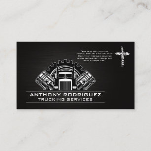 Semi Vrachtwagen Tandwielen en Zuigers Kruis Visitekaartje