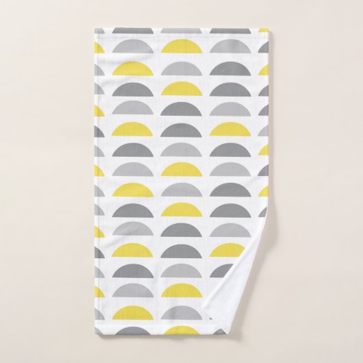 Semiccles jaunes et gris sur blanc (Serviette à main)