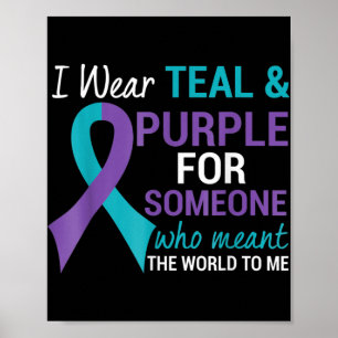 Semicolon - Blauwgroen en Paarse - zelfmoordbewust Poster