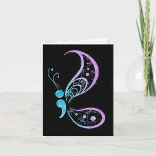 Semicolon Butterfly Semi-colon Tattoo Mental Healt Kaart