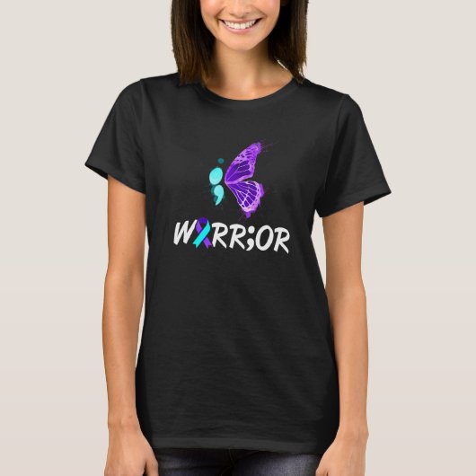 Semicolon Butterfly: zelfmoordpreventie T-shirt