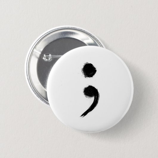 SemiColon-Button Ronde Button 5,7 Cm (Voorkant /achterkant)