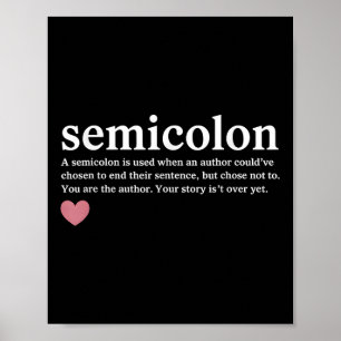 Semicolon definitie zelfmoord geestelijke gezondhe poster
