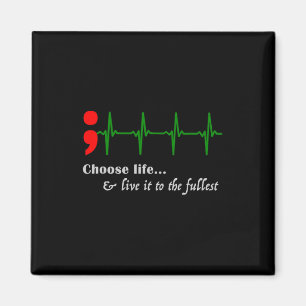 Semicolon ECG Suicide Awareness Prevention Magneet