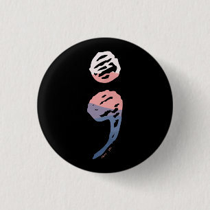 Semicolon - Geestelijke gezondheidszaken Ronde Button 3,2 Cm
