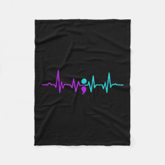 Semicolon Heartbeat Preventie Bewustheid Fleece Deken