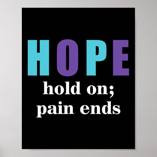 Semicolon hold on pain beëindigt zelfmoordbewustzi poster (Voorkant)