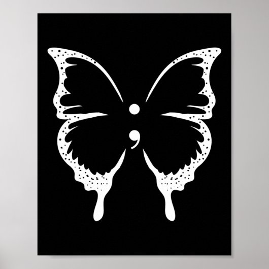 Semicolon Mental Health Awareness Poster (Voorkant)