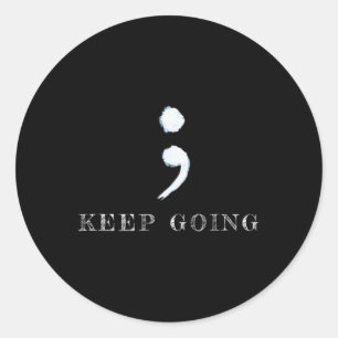 Semicolon Project Mental Health Awareness Ronde Sticker