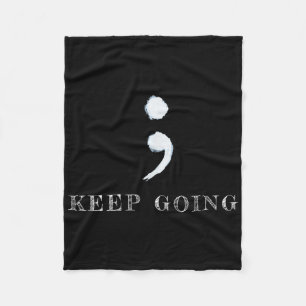 Semicolon Project Mentale Gezondheidsbewustzijn  Fleece Deken