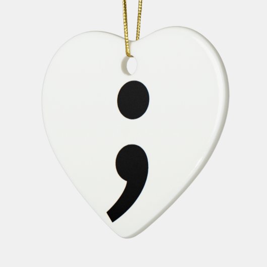Semicolon Suicide Awareness Keramisch Ornament (Links)