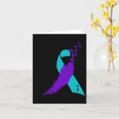 Semicolon Suicide Awareness Ribbon Kaart (Gele Bloem)