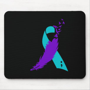 Semicolon Suicide Awareness Ribbon Muismat