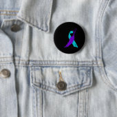 Semicolon Suicide Awareness Ribbon Ronde Button 5,7 Cm (In situ)