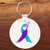 Semicolon Suicide Awareness Ribbon Sleutelhanger (Voorkant)