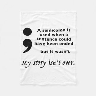 Semicolon Suicide Prevention Awareness 3 Fleece Deken