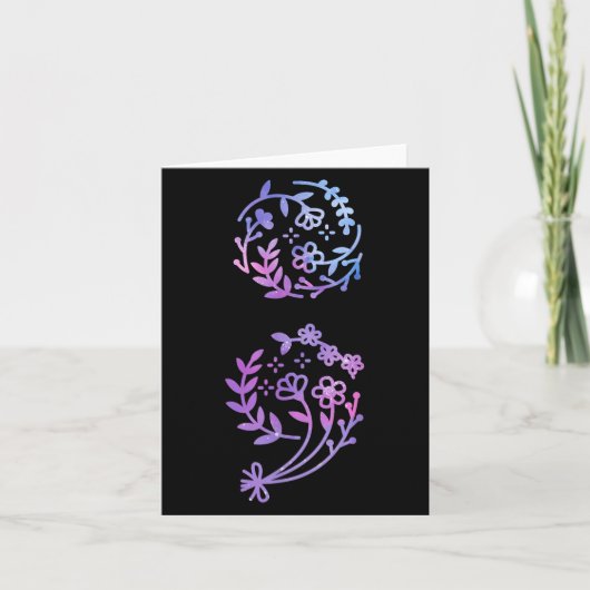Semicolon Suicide Prevention Awareness Flower Blau Kaart (Voorkant)