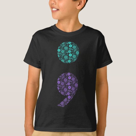 Semicolon Suicide Prevention Awareness T-shirt (Voorkant)