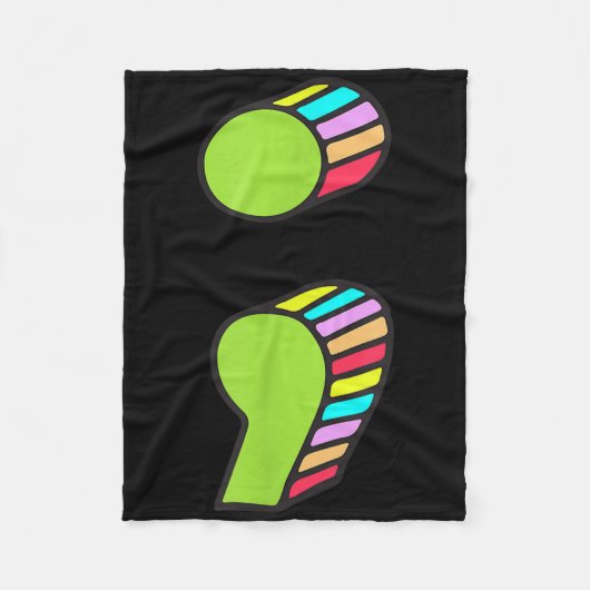 Semicolon T, zelfmoordpreventie, het is OK niet OK Fleece Deken (Voorkant)