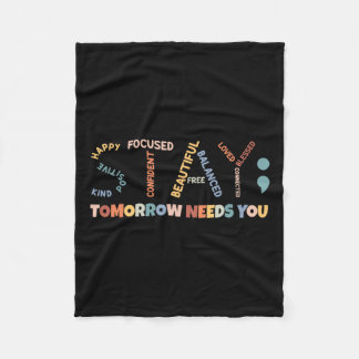 Semicolon Tomorrow heeft je mentale gezondheid nod Fleece Deken