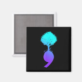 Semicolon Tree Suicide Prevention Awareness Magneet (Voorkant / Achterkant)