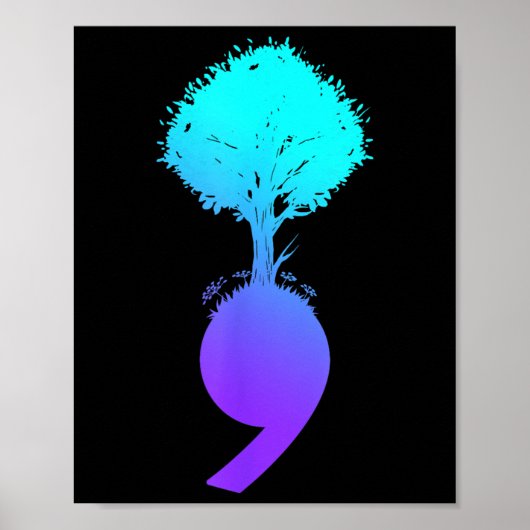 Semicolon Tree Suicide Prevention Awareness Poster (Voorkant)