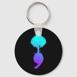 Semicolon Tree Suicide Prevention Awareness Sleutelhanger