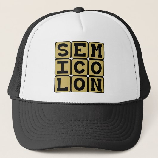 Semicolon, type punctie trucker pet (Voorkant)